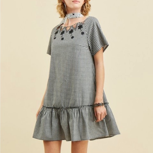 Entro drop waist gingham dress szS - Picture 1 of 12